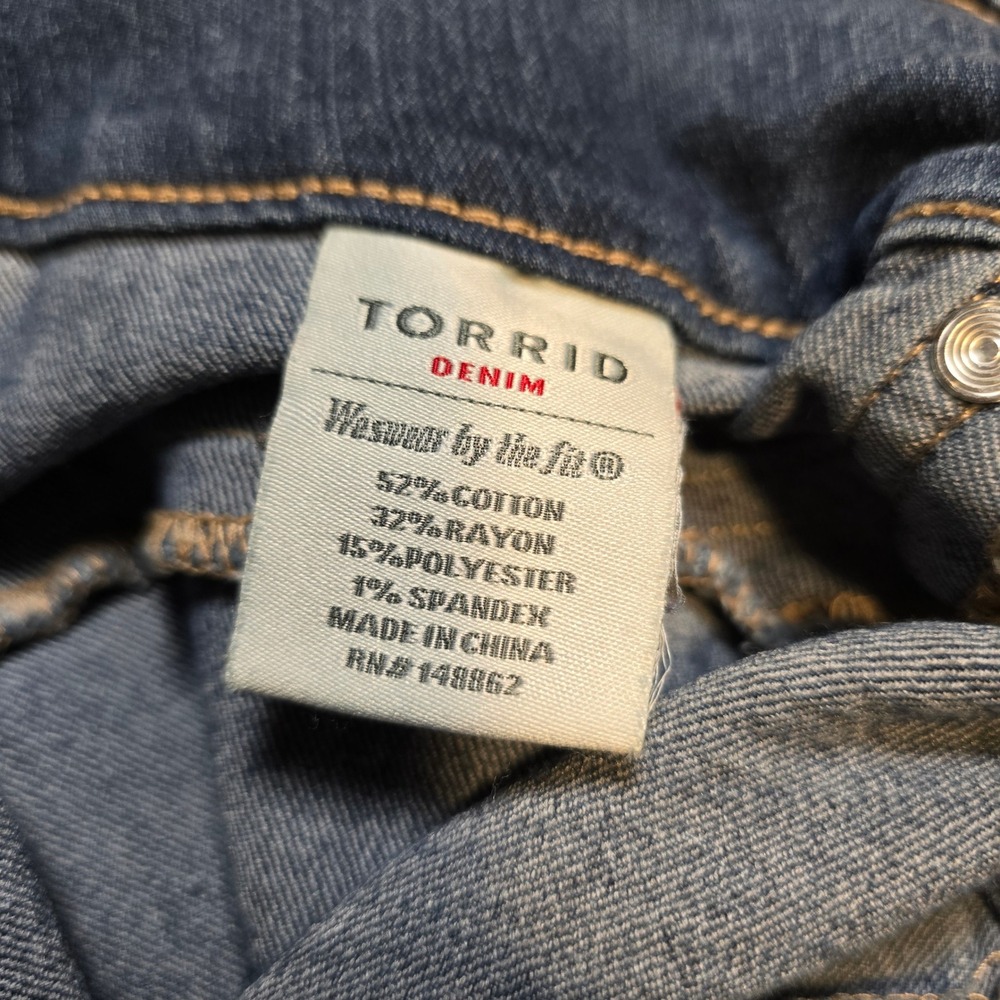 Torrid Women's Denim Mid-Wash Button High Rise Jeggings 26R or 4X - Picture 6 of 12